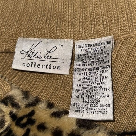 Kathie Lee Collection Ladies Extra Large Leopard Print Faux Fur Vest - Picture 2 of 6